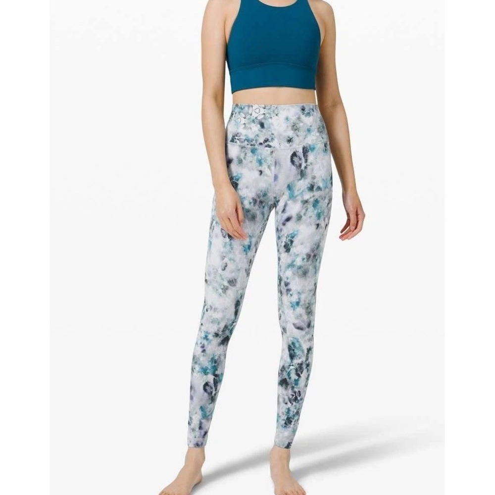 Lululemon Align Leggings Blue Kaleidofloral Size 4